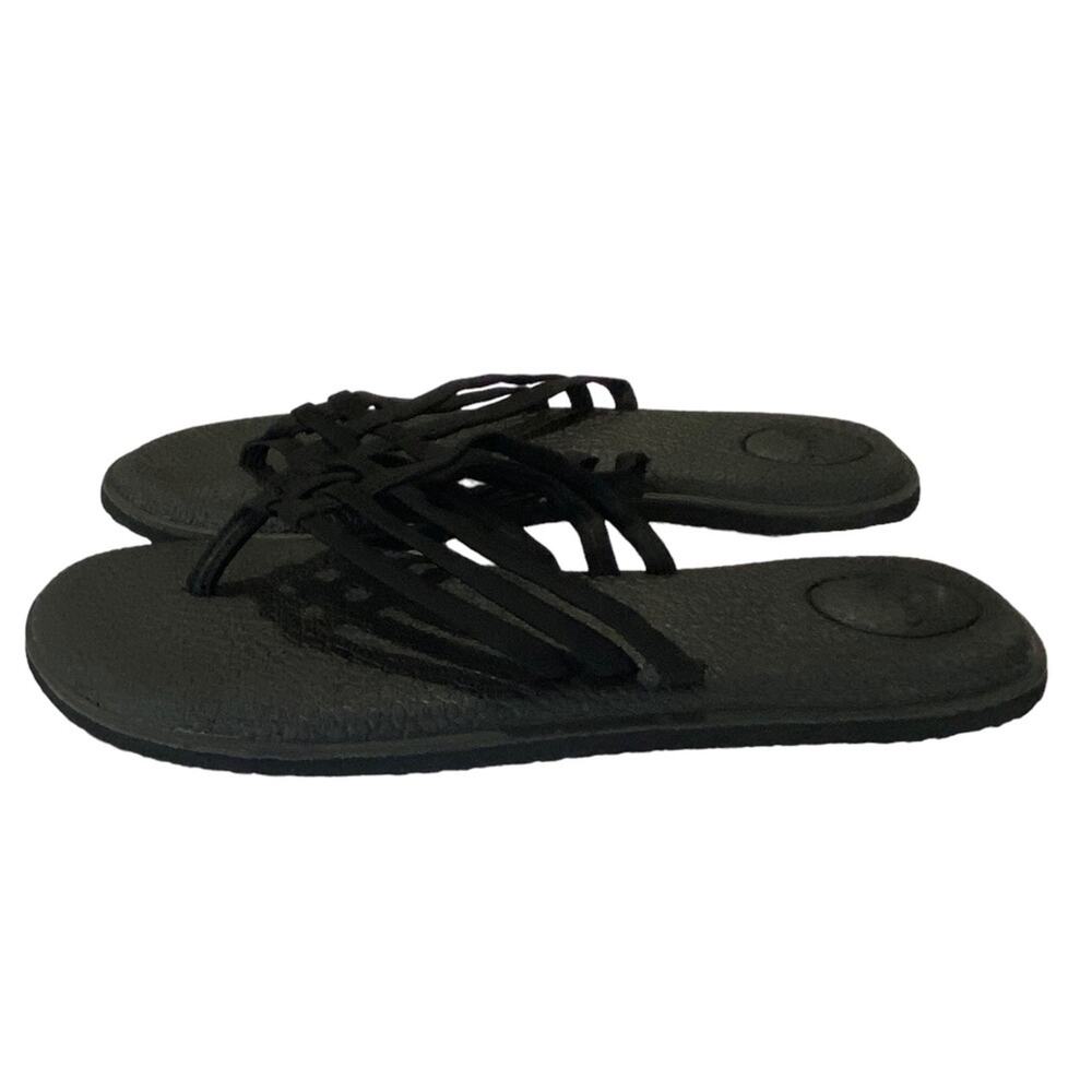 SANUK Yoga Mat Salty Strappy flip flop sandal Black Size 9